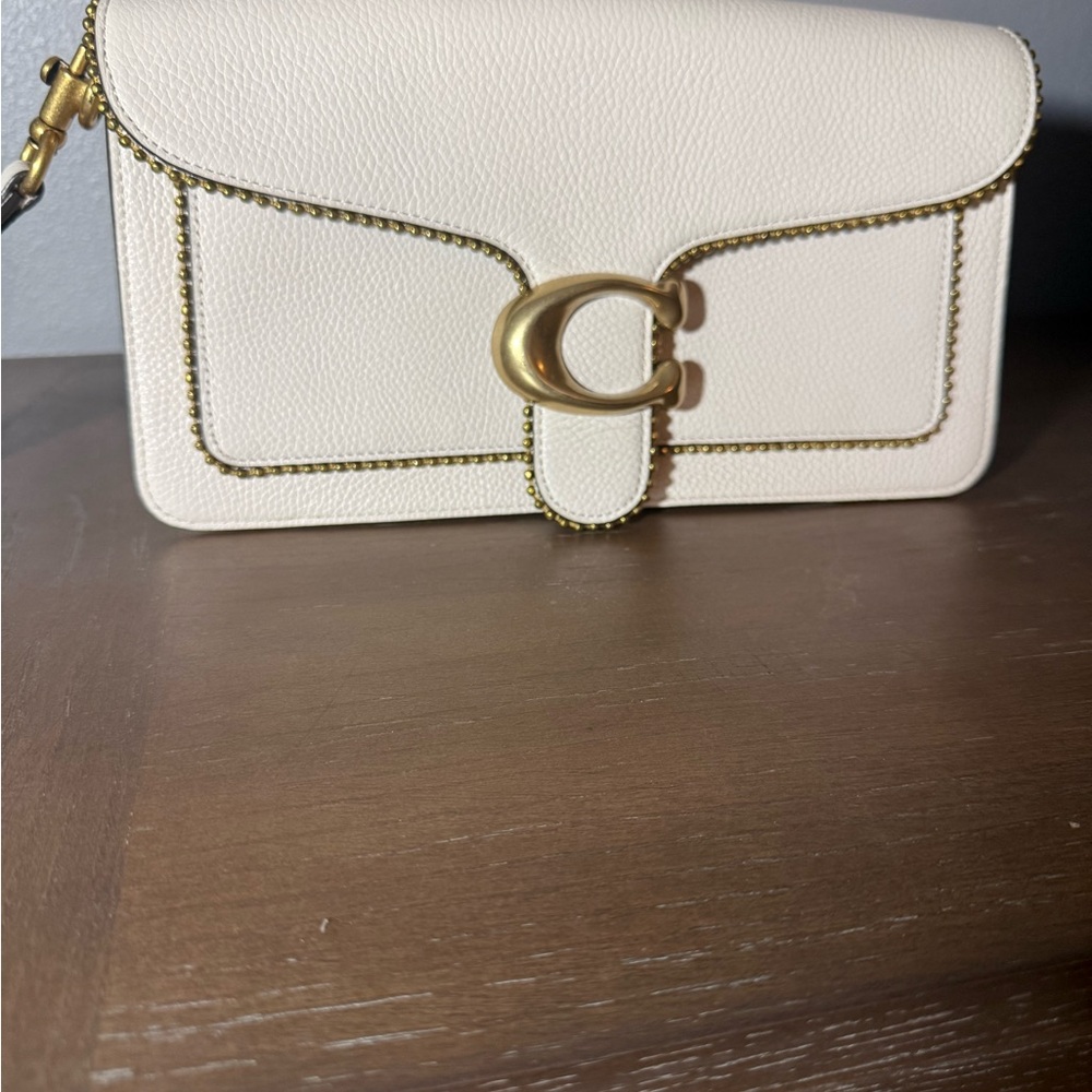 Coach Cream Crossbody Bag with Gold Accents